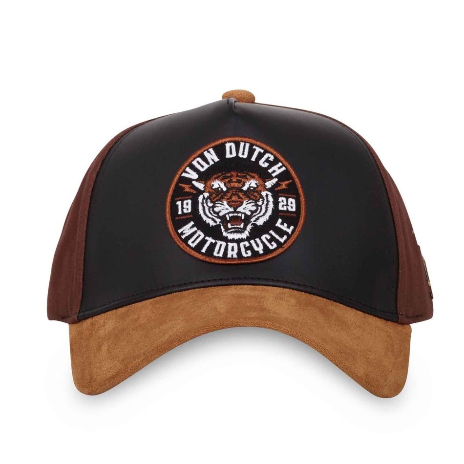 VON DUTCH Baseballkeps "Vintage Tiger" Mocka och läderimitation