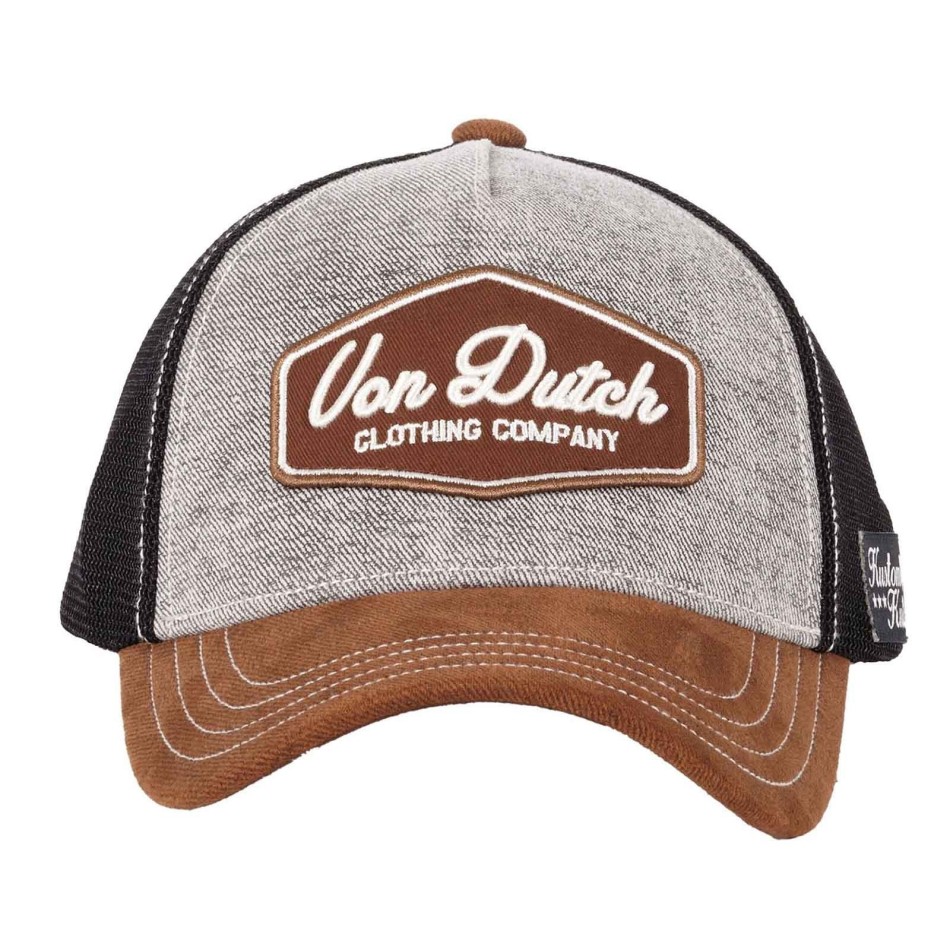VON DUTCH Trucker Suedine keps "LEA" Blå, Brun