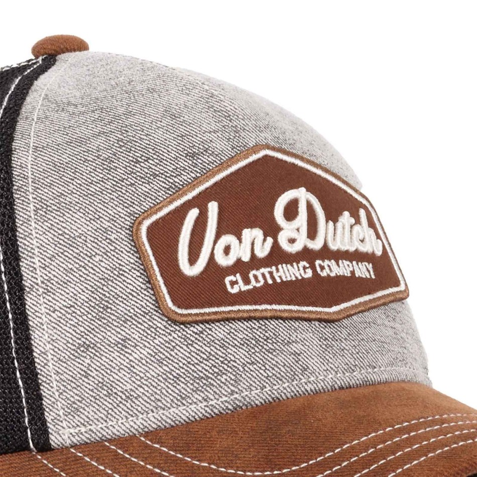 VON DUTCH Trucker Suedine keps "LEA" Blå, Brun