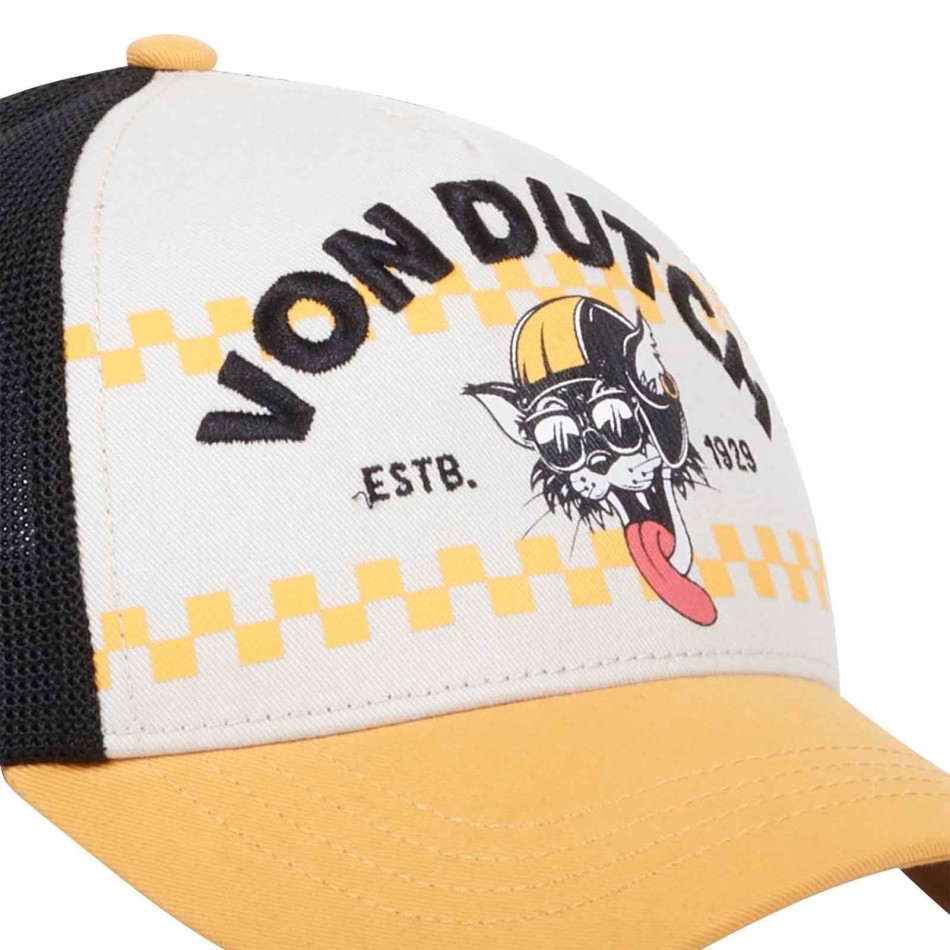 VON DUTCH "Wild Gato Race" Trucker Cap Black yellow