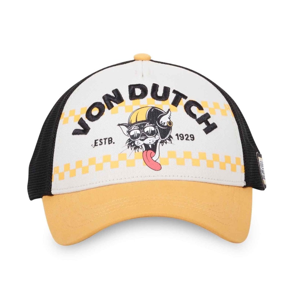 VON DUTCH "Wild Gato Race" Trucker Cap Black yellow