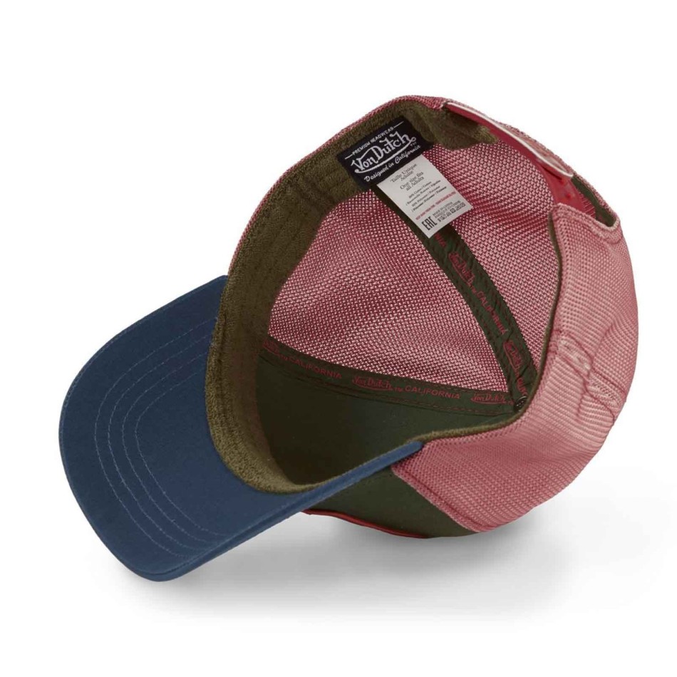 FREEGUN "Wolf Biker" Truckerkeps Khaki Blå Rosa