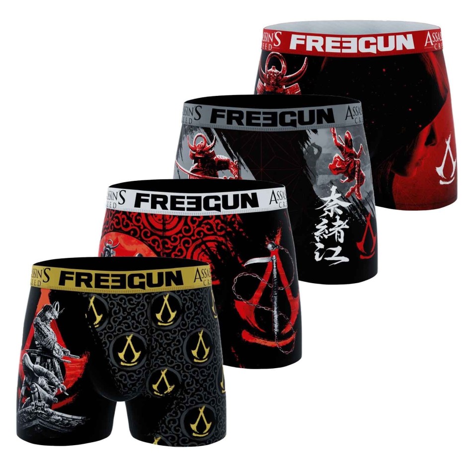 FREEGUN Set om 4 Assassin's Creed: Shadows Boxer Briefs för män