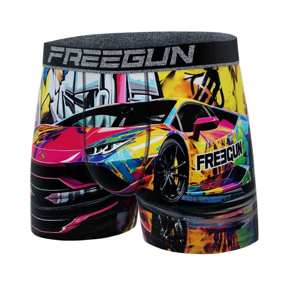 Boxer in microfibra "Street Pop-Art" per uomo (Boxer da uomo) Freegun chez FrenchMarket