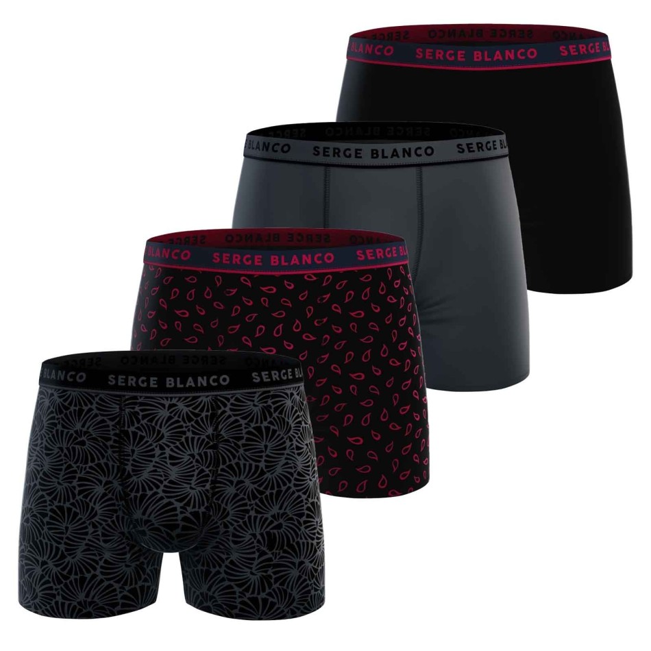 Set of 4 Men's Casual Cotton Boxer Briefs Serge Blanco at FrenchMarket