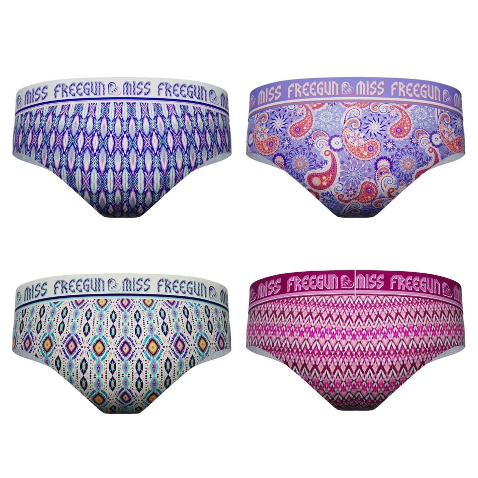 Lot de 4 Boxers-Culottes Femme en Microfibre (Boxer Femme) Freegun chez FrenchMarket