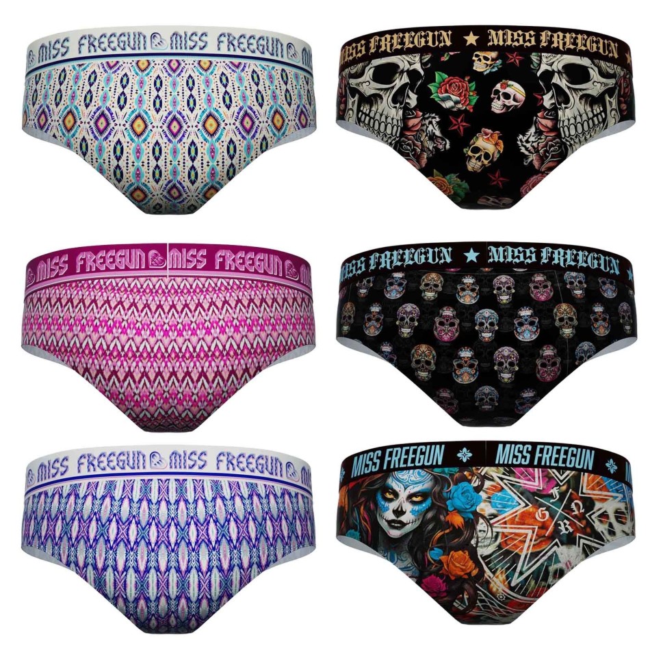 Lote de 6 braguitas tipo bóxer para mujer de microfibra (Boxers) Freegun chez FrenchMarket