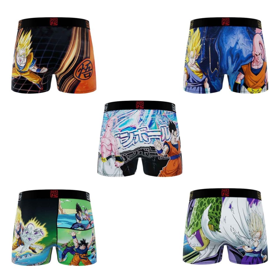 FREEGUN Set om 5 Dragon Ball Z Boxers för pojkar Fri frakt Frankrike