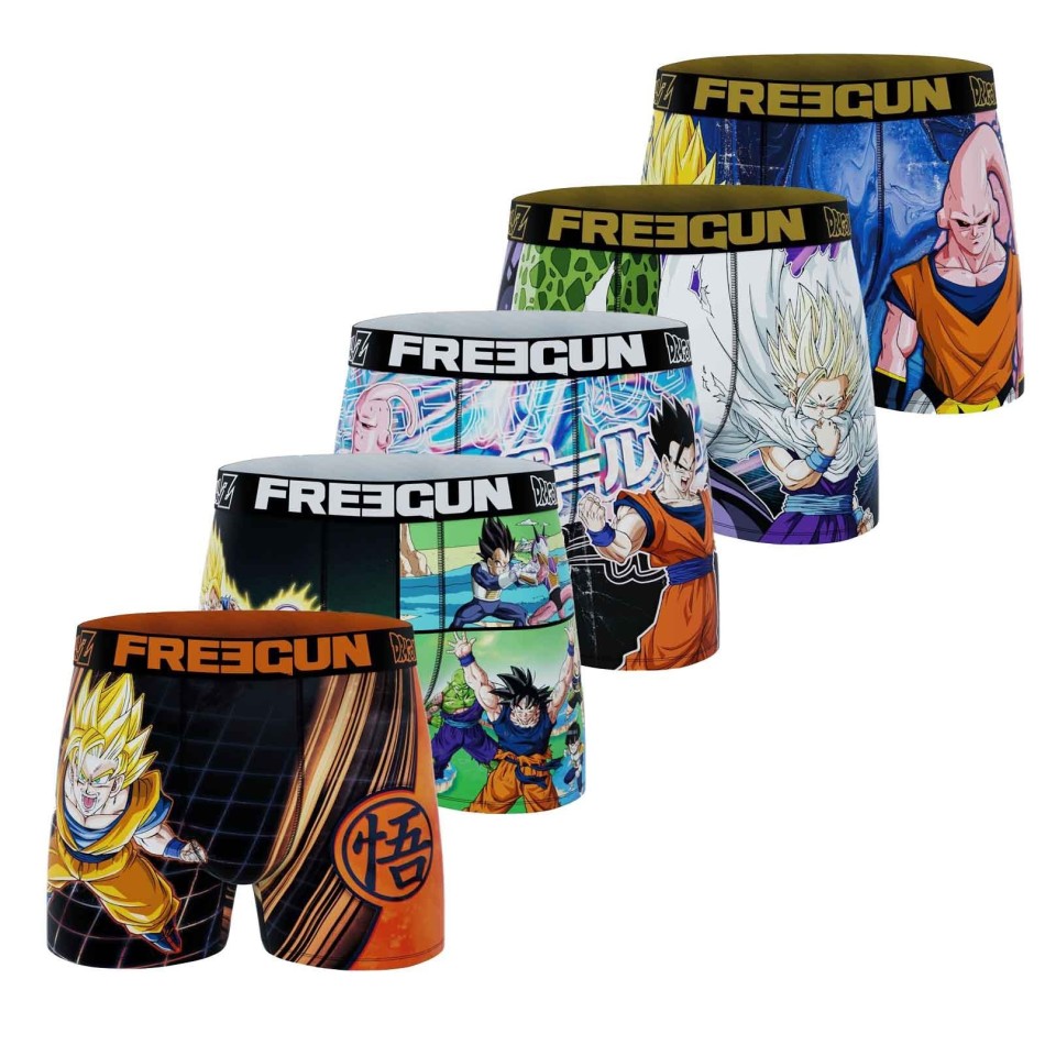 FREEGUN Set om 5 Dragon Ball Z Boxers för pojkar Fri frakt Frankrike