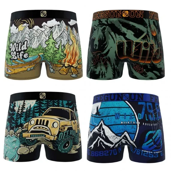 Lot de 4 Boxers Garçon "Wild Life Pack" (Lot boxers Garçon) Freegun chez FrenchMarket