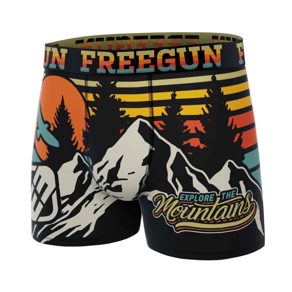 FREEGUN Set om 4 Wild Life Pack Camping- och naturboxershorts för pojkar