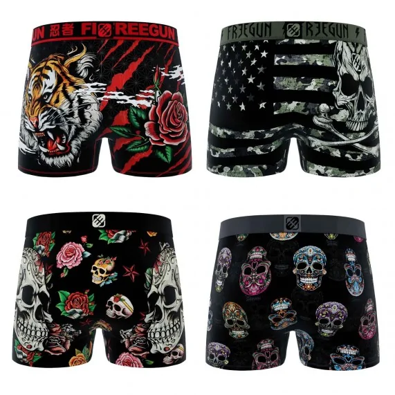 Juego de 4 calzoncillos Skull Skull para chicos (Pack calzoncillos para niño) Freegun chez FrenchMarket Juego de 4 calzoncillos Skull Skull para chicos (Pack calzoncillos para niño) Freegun chez FrenchMarket