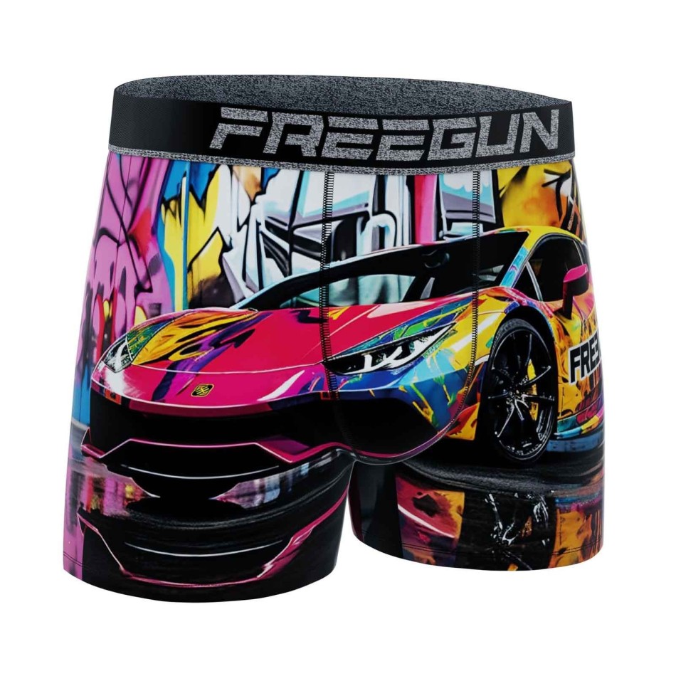 FREGUN Set med 5 Mona Lisa "Street Pop Art" mikrofiberboxershorts för pojkar