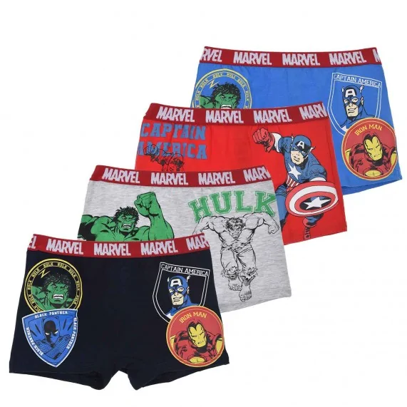Set van 4 Marvel Avenger katoenen boxers voor jongens (Set jongensboxershorts) French Market chez FrenchMarket