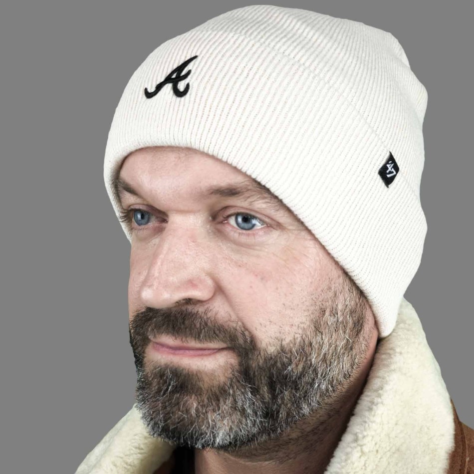 '47 MLB Atlanta Braves "Centerfield" beige beanie initial A