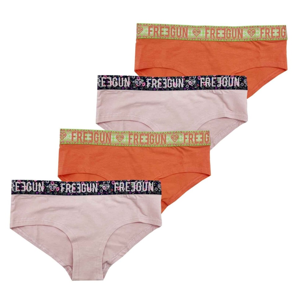 Lot de 4 Boxers - Culottes Fille en Coton (Boxers/Shorty) Freegun chez FrenchMarket