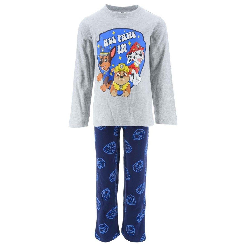 La Pat'Patrouille - Conjunto de pijama largo de algodón para niño "ALL PAWS IN (Pijamas de niño) French Market chez FrenchMarket
