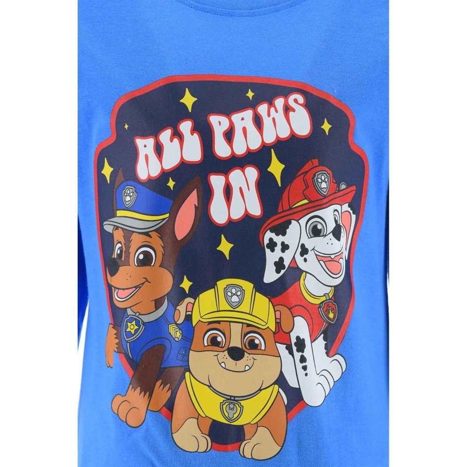 La Pat'Patrouille - Lång pyjamas i bomull för pojkar "ALL PAWS IN