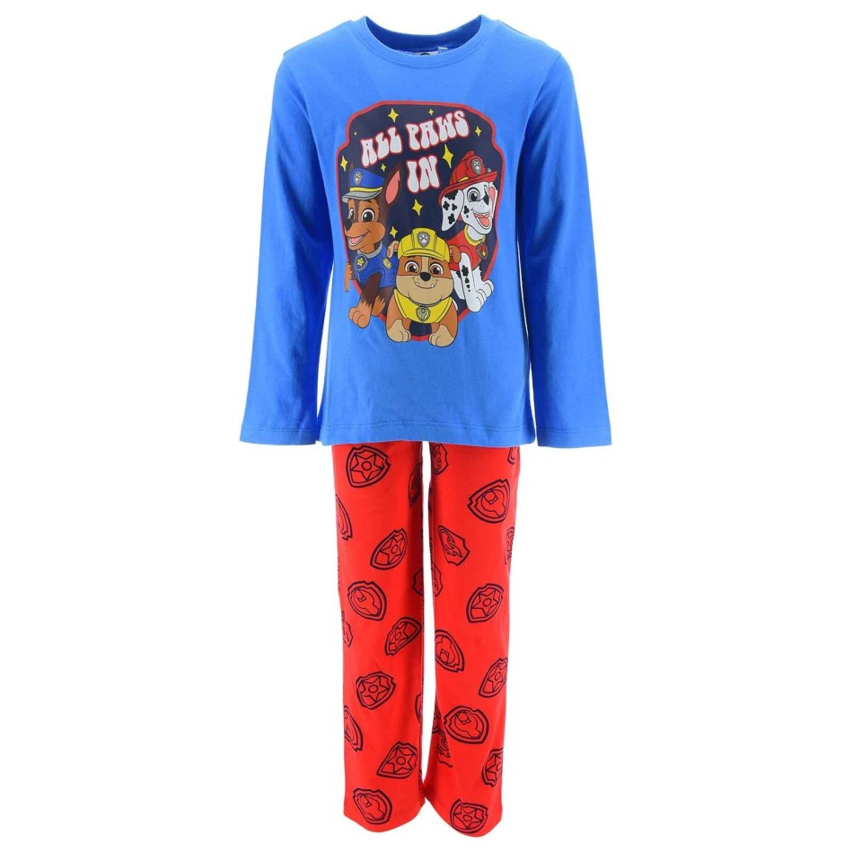 La Pat'Patrouille - Lange katoenen jongenspyjama "ALL PAWS IN (Pyjama's voor jongens) French Market chez FrenchMarket