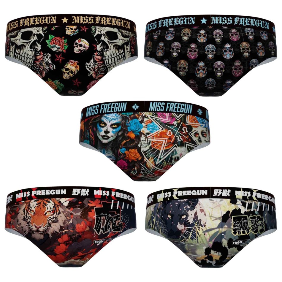 5er-Pack Boxershorts, Mädchen, aus Mikrofaser, „Fantasy“. (Boxer/Shorty) Freegun auf FrenchMarket