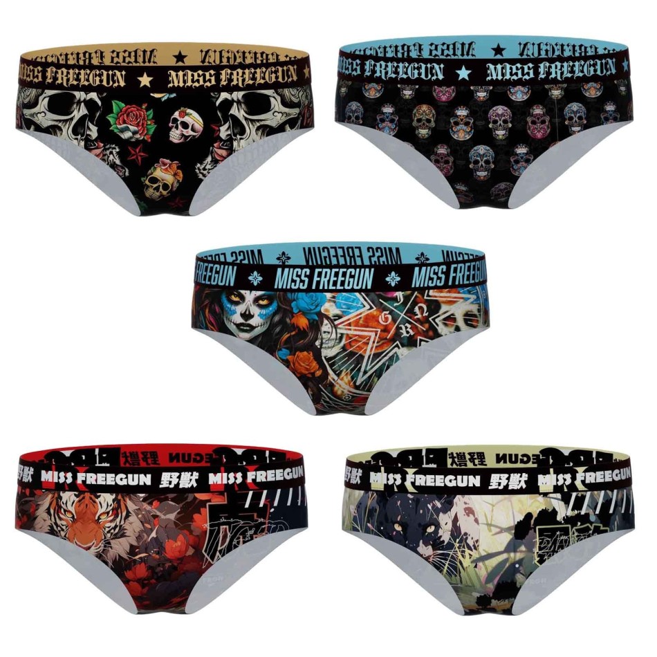 Lot de 5 Boxers Culottes Fille Microfibre "Fantaisie" (Boxers/Shorty) Freegun chez FrenchMarket