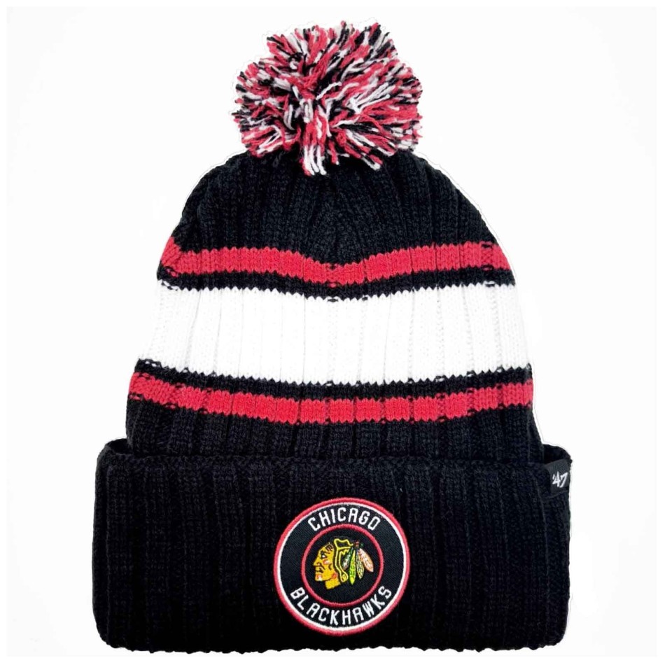 47 Black and Red NHL Chicago BlackHawks "Plateau" Beanie