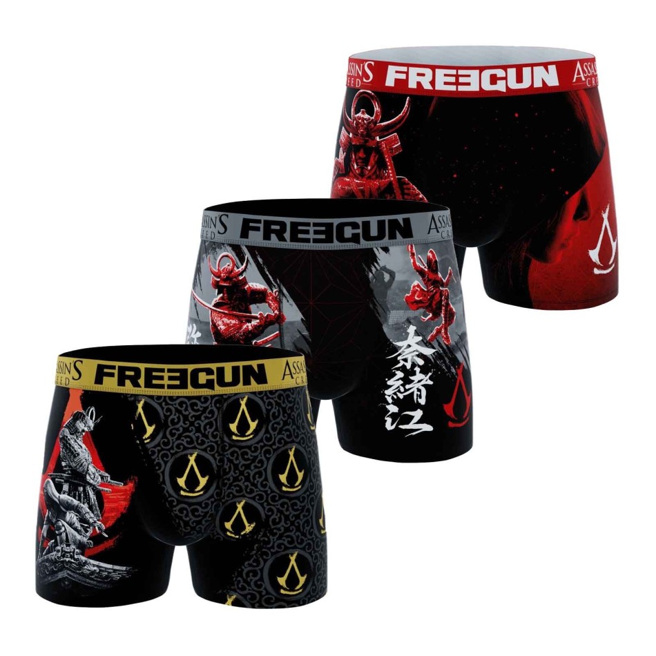 Set van 3 "Assassin's Creed: Shadows" Boxershorts voor jongens (Set jongensboxershorts) Freegun chez FrenchMarket