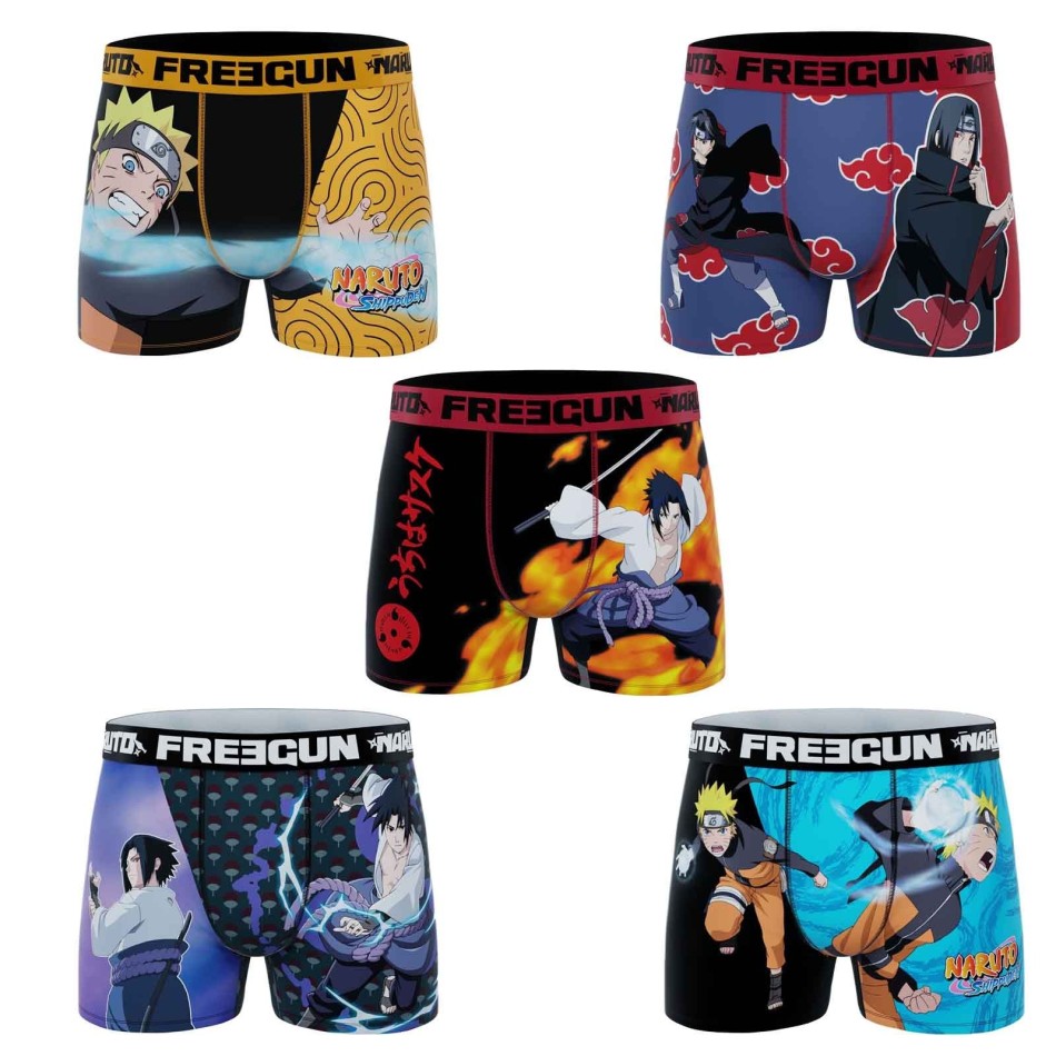 FREEGUN x Naruto | Lot of 5 Boxers Men Naruto | French Market