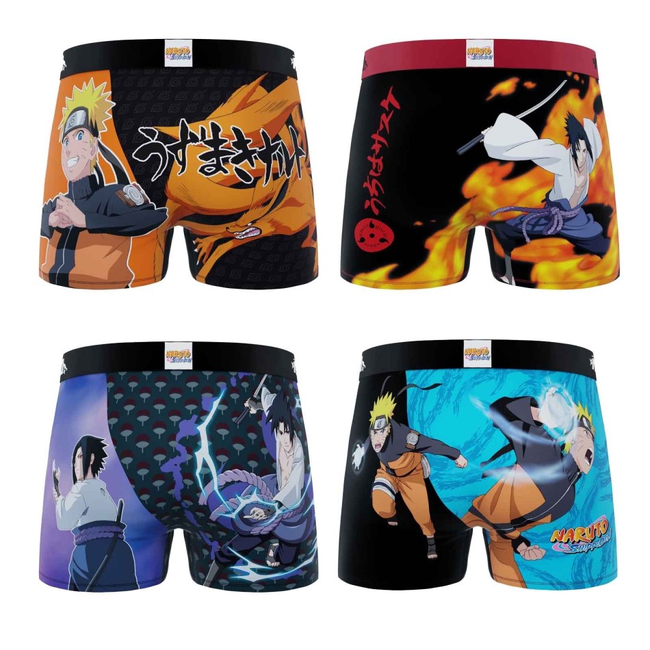 FREEGUN Set of 4 Official Naruto Shippûden Boxers for Men