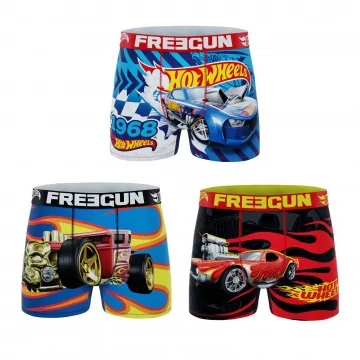 Set di 3 boxer in microfibra "Hot Wheels" per ragazzo (Confezione di boxer da ragazzo) Freegun chez FrenchMarket
