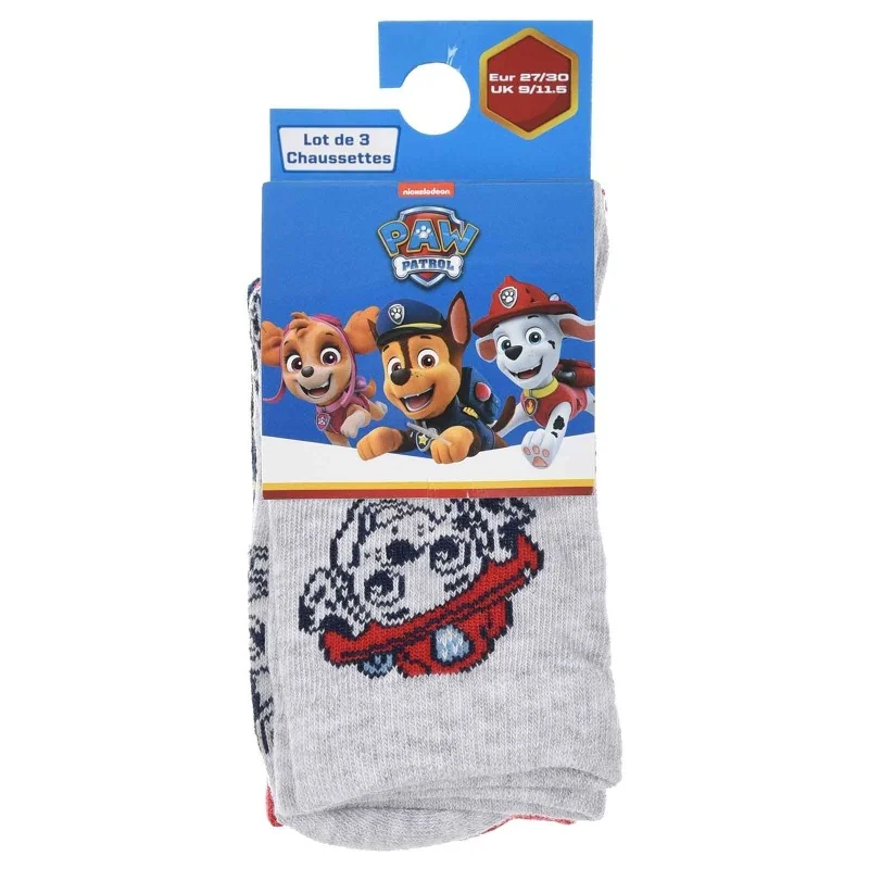Pack De 3 Chaussettes Paw Patrol Garçon - Pat'Patrouille | Coton Doux, Taille Enfant