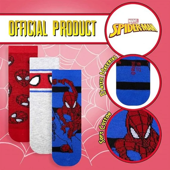 Set of 3 pairs of MARVEL "Spider-Man" Boy Socks (Fantasies) French Market on FrenchMarket