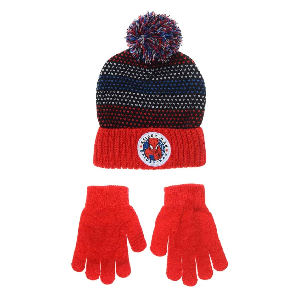 FRENCH MARKET Marvel "Spider-Man" Beanie & Glove Set för pojkar