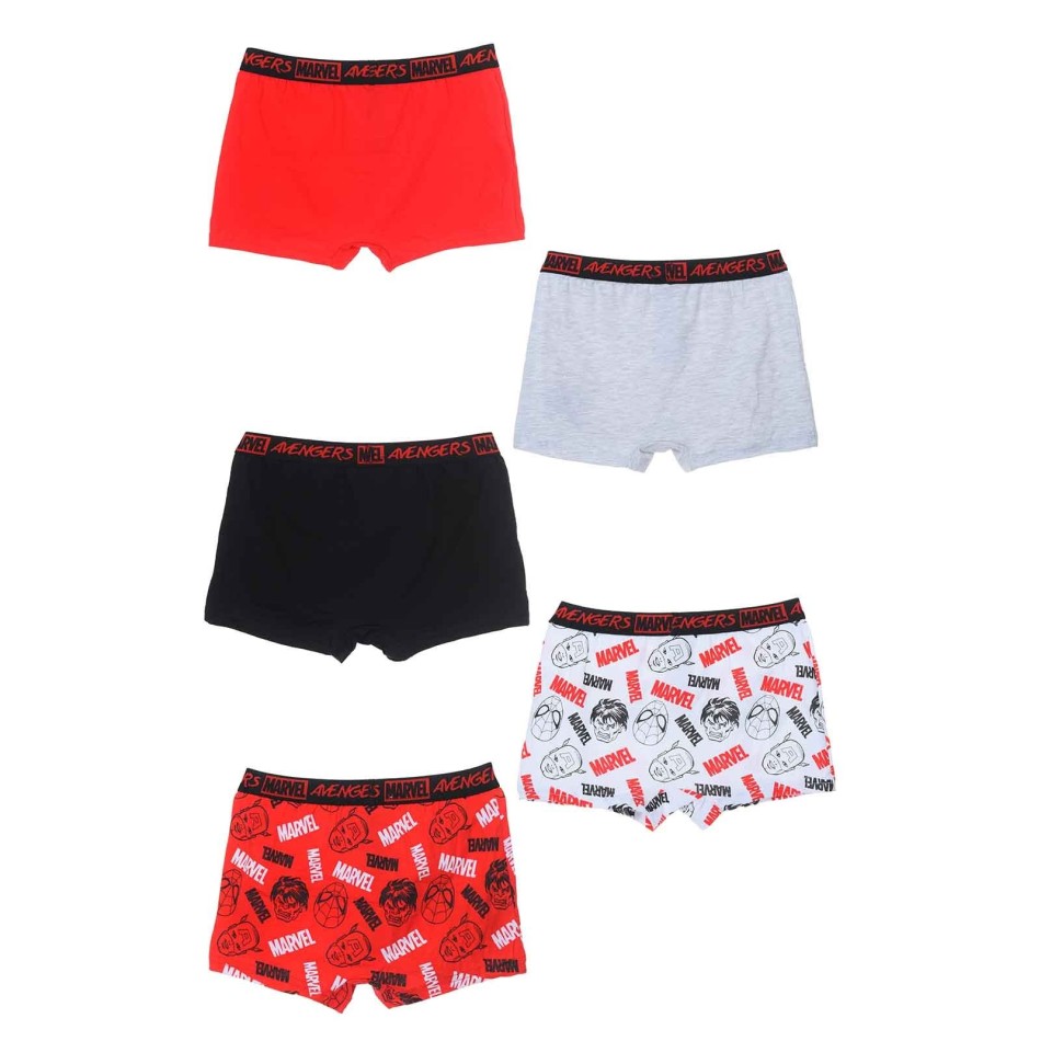MARVEL Set of 5 Avengers Cotton Boxers for Boys