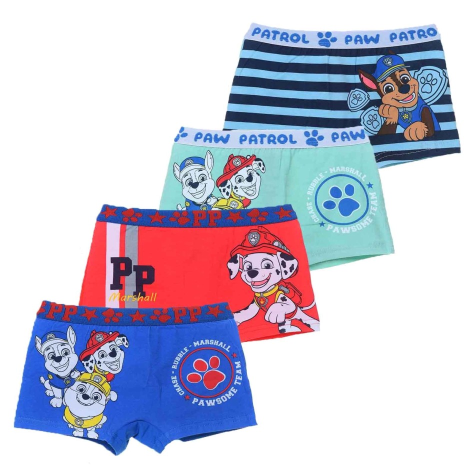 FRENCH MARKET Set of 4 Pat' Patrouille Cotton Boxer Briefs for Boys