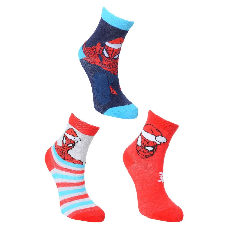 Set Of 3 Boy Spider-Man Socks In Christmas Gift Box