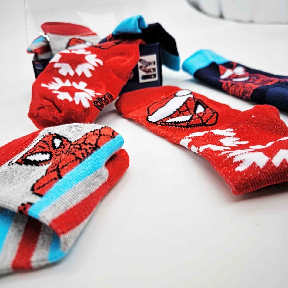 Set Of 3 Boy Spider-Man Socks In Christmas Gift Box
