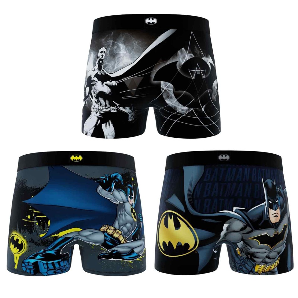 FREEGUN Set om 3 DC Comics Batman "Dark Night" boxershorts för män