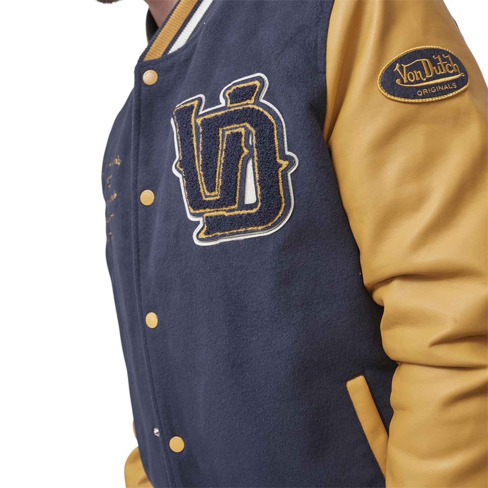 VON DUTCH Universitet Varsity Jacka för herrar "Patch Broderi Von Dutch"