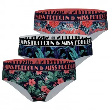 Lot de 3 Boxers Fille Coton "Miss Flowers" (Boxers/Shorty) Freegun chez FrenchMarket