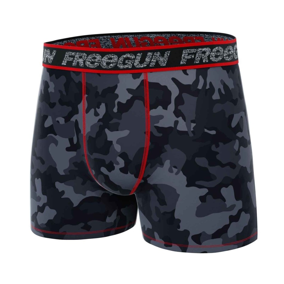 FREEGUN Boxer Men's Camouflage Cotton "Dynamic Malcom" Blue or Red