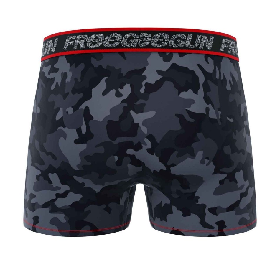 FREEGUN Boxer Men's Camouflage Cotton "Dynamic Malcom" Blue or Red