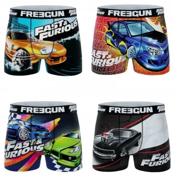 Lot de 4 Boxers Homme Microfibre "Fast & Furious" (Lot boxers Homme) Freegun chez FrenchMarket