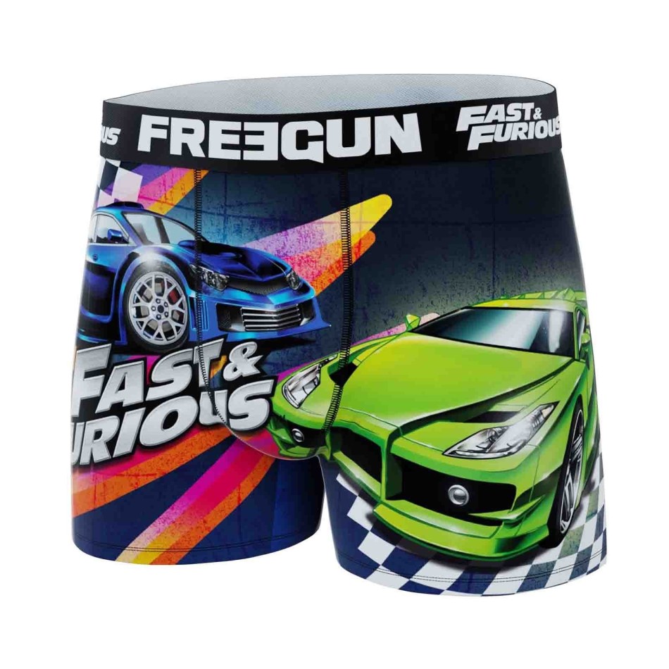 FREEGUN Set med 5 "Fast & Furious" mikrofiberboxershorts för män