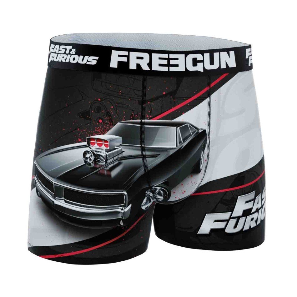 FREEGUN Set med 5 "Fast & Furious" mikrofiberboxershorts för män