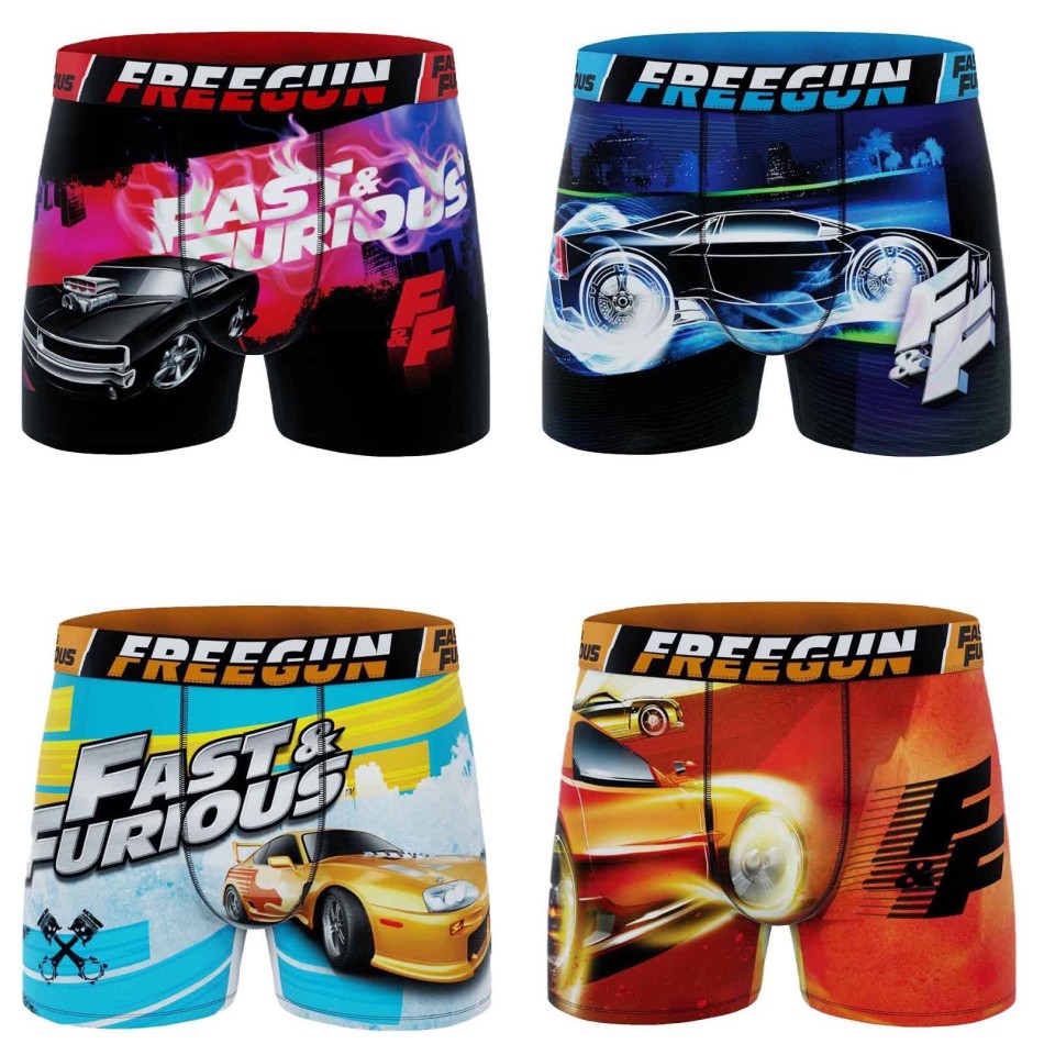 Lot de 4 Boxers Homme Microfibre "Fast & Furious"