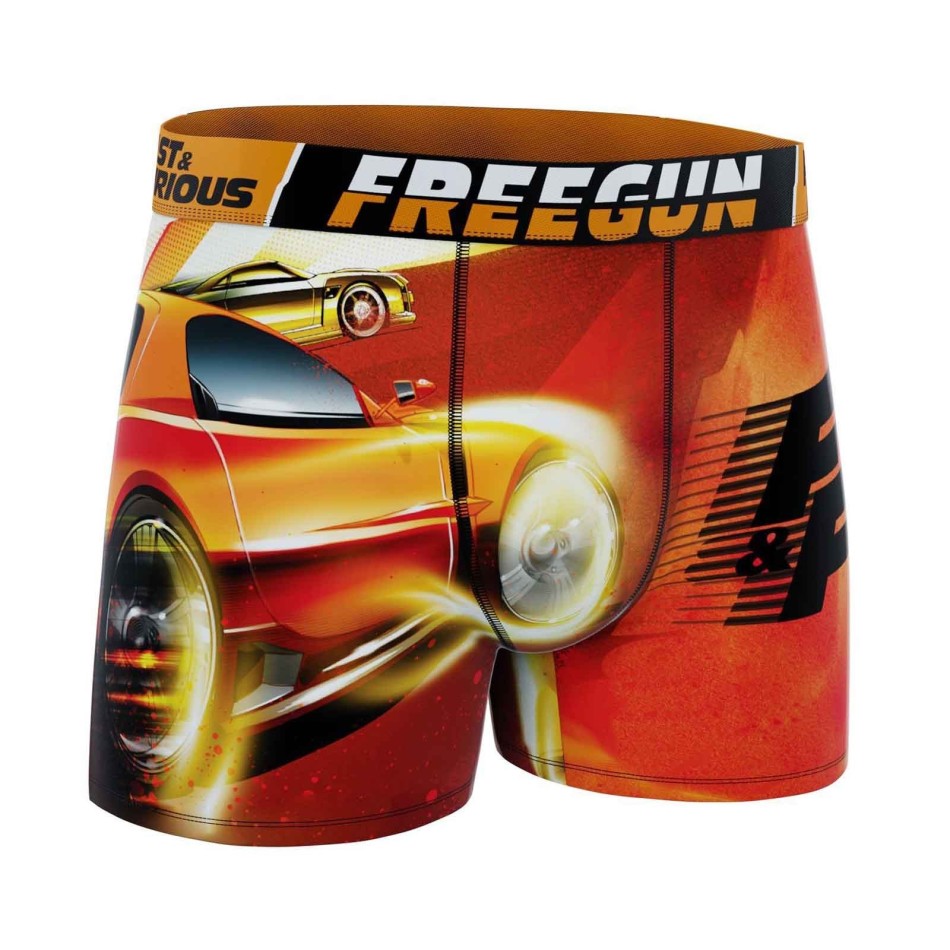 FREEGUN Set med 4 "Fast & Furious" mikrofiberboxershorts för män