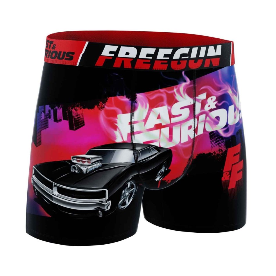 FREEGUN Set med 4 "Fast & Furious" mikrofiberboxershorts för män