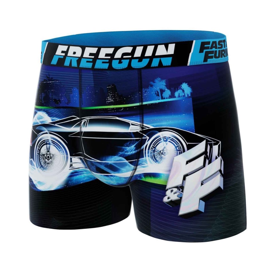 FREEGUN Set med 4 "Fast & Furious" mikrofiberboxershorts för män