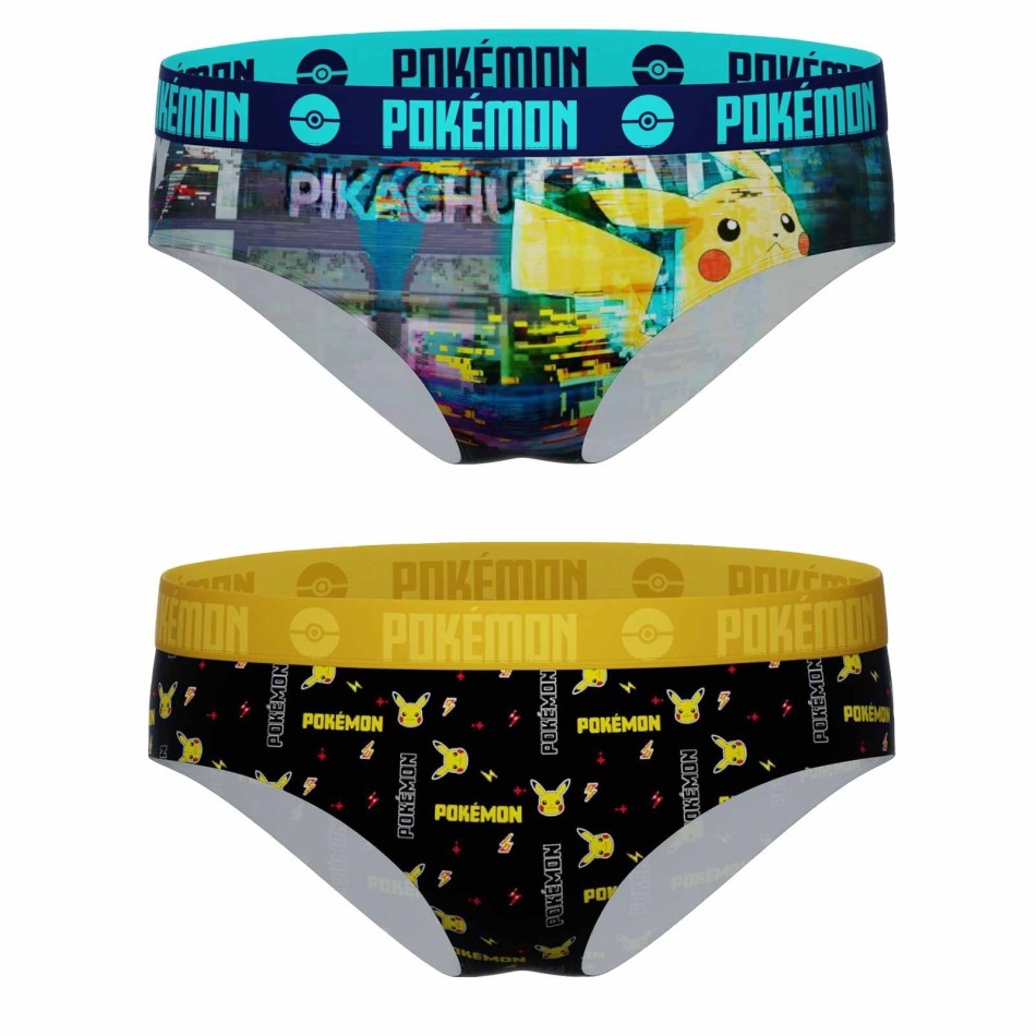 FREEGUN Set of 2 officially licensed Pokémon boxer shorts for girls